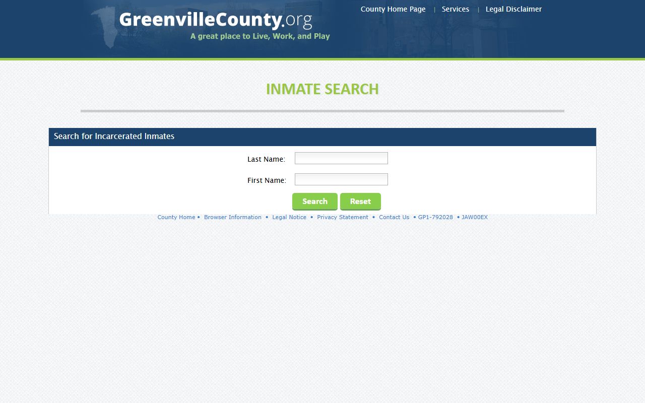 Greenville County arrest records inmate search booking channel