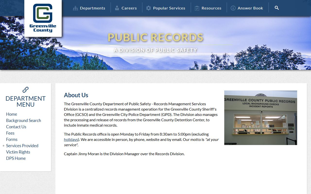 Greenville County Public Records channel for court records fallback