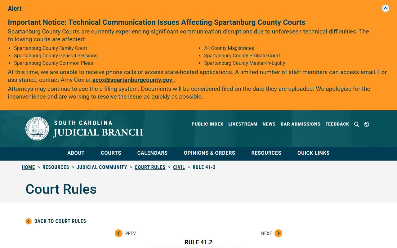 South Carolina redaction rule for Greenville County court records