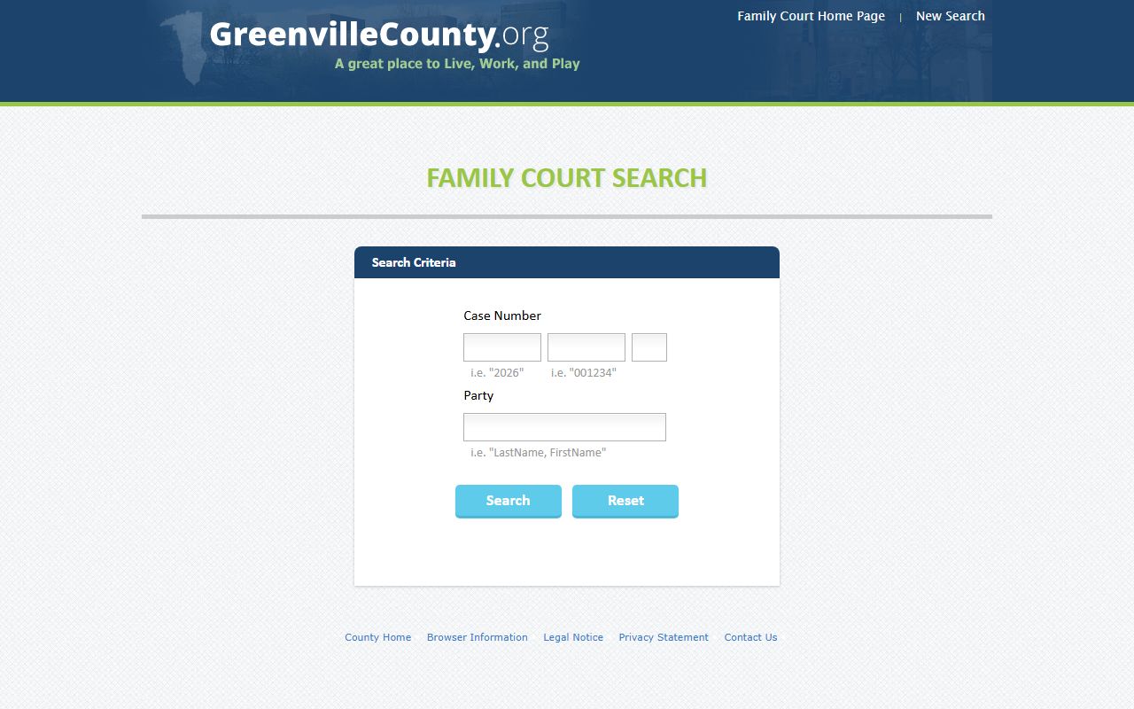 Greenville County Circuit Court records and Family Court search