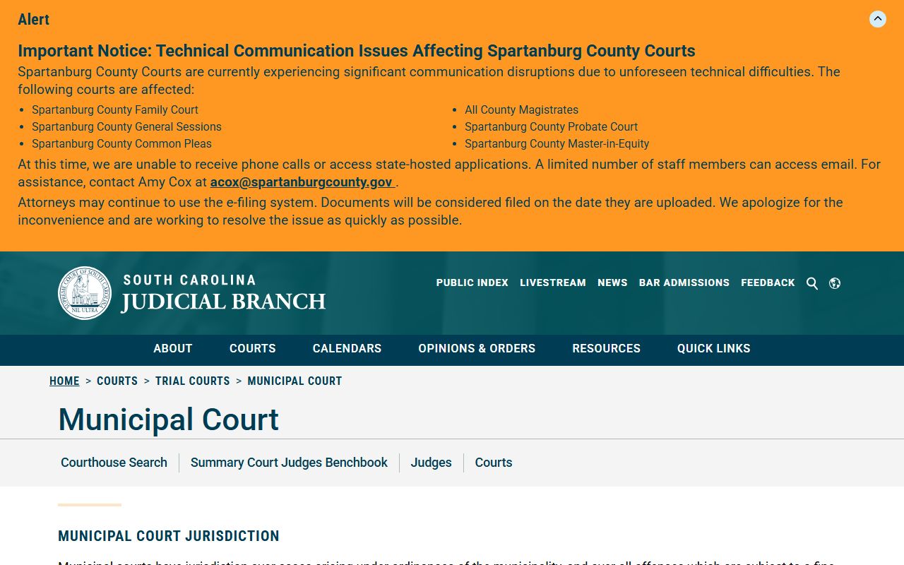 Greenville County Circuit Court records and South Carolina Municipal Court