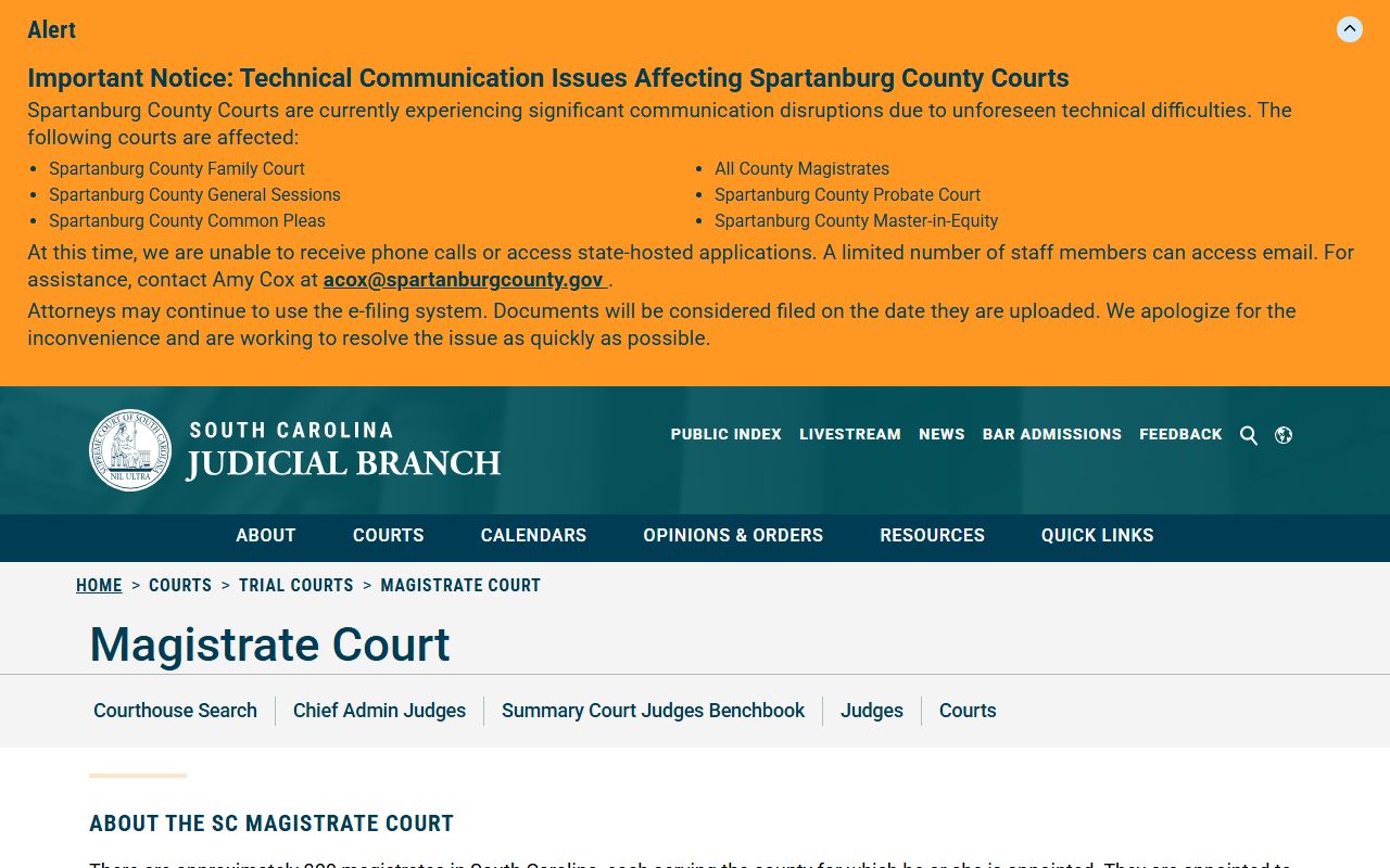 Greenville County Circuit Court comparison with South Carolina Magistrate Court