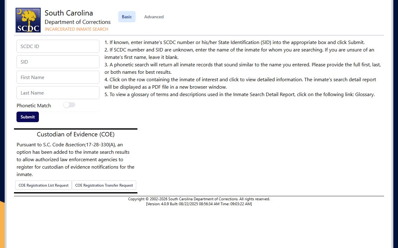 Greenville County inmate search SCDC state prison channel
