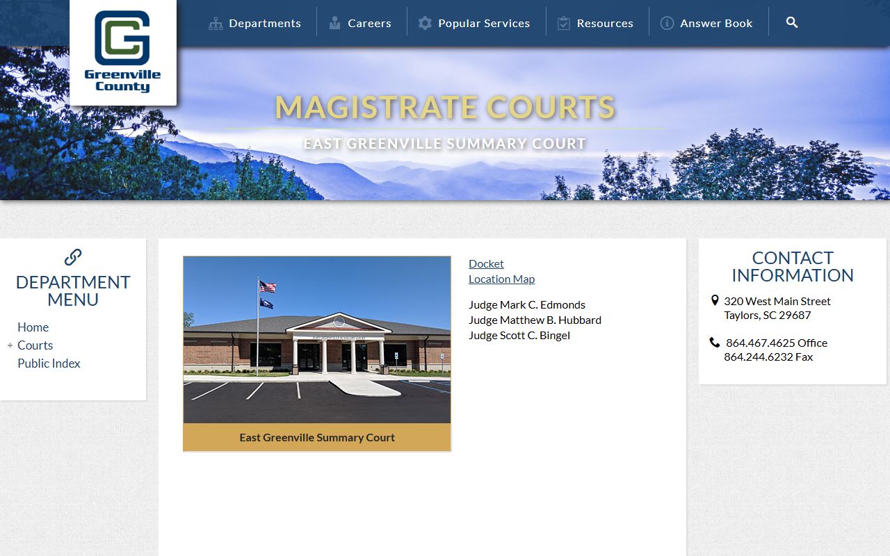 Greenville County warrant records East Greenville Summary Court channel